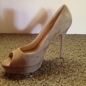 Jimmy Choo Crown Suede Open Toe Pump